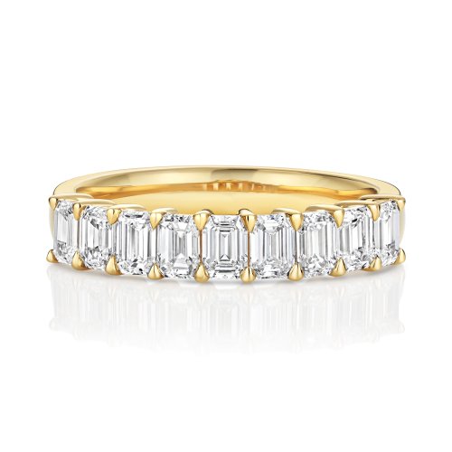 Lab Grown Diamond Emerald Cut Half Eternity In 18ct Gold 