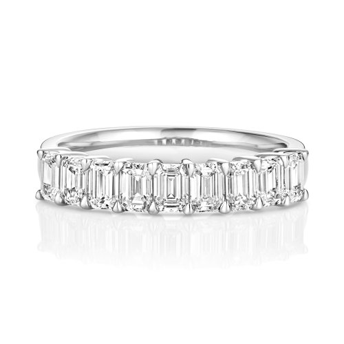 Lab Grown Diamond Emerald Cut Half Eternity In Platinum 