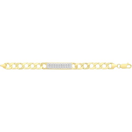 9ct Gold Babies' Cast Cz Id Bracelet 