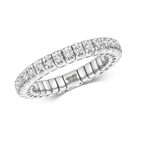 Diamond Stretch Ring In 18ct White Gold 