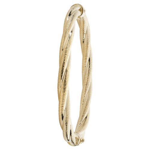 9ct Gold Twisted Hinged Bangle 