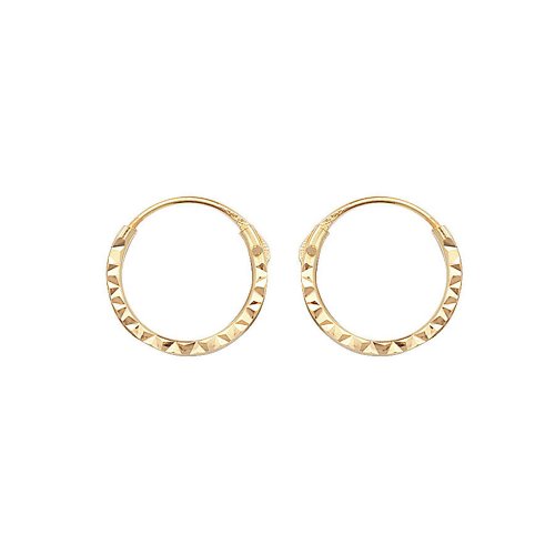 9ct Gold Diamond Cut Hinged Sleepers 