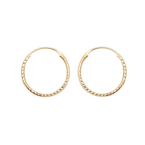 9ct Gold Diamond Cut Hinged Sleepers 