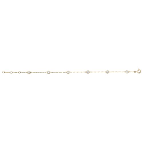 9ct Gold Cz Bezel Set Bracelet 