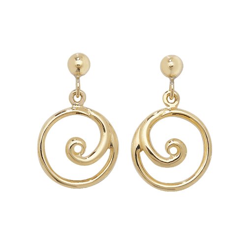 9ct Gold Swirl Drops 