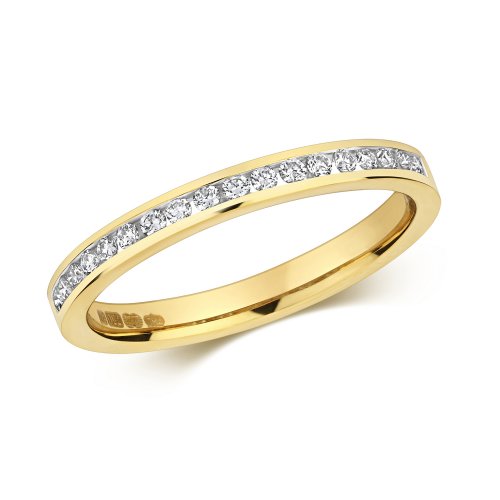 Diamond Channel Set Half Eternity Ring In 18ct Gold 
