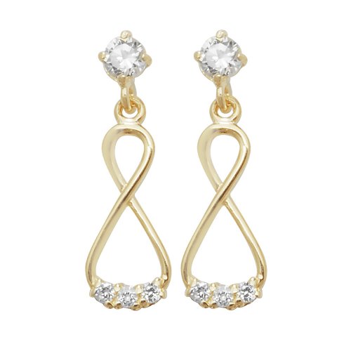 9ct Gold Cz Infinity Drops 