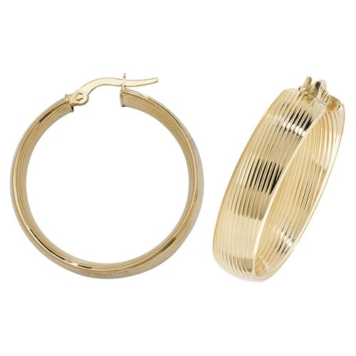9ct Gold Chunky Hoops ER1057-