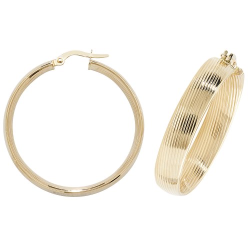 9ct Gold Chunky Hoops ER1057-