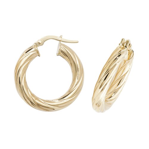 9ct Gold Twisted Hoops ER1059-