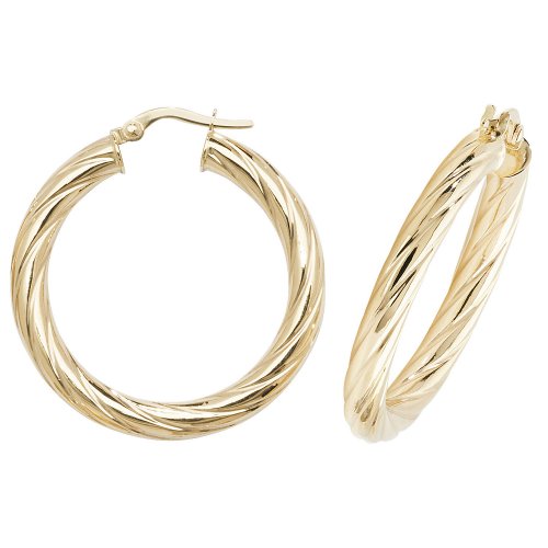 9ct Gold Twisted Hoops ER1059-