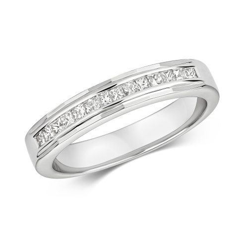 Diamond Princess Cut Eternity Ring In 9ct White Gold 