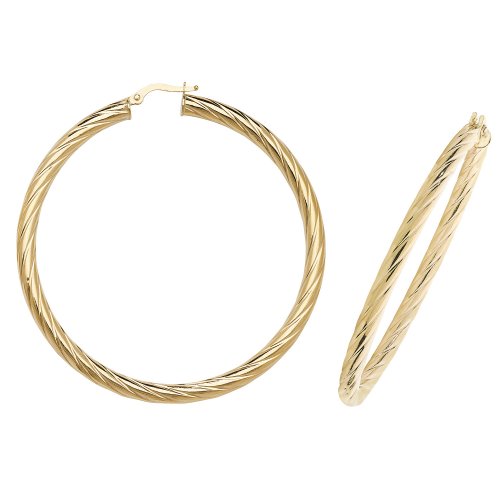 9ct Gold Twisted Hoops ER1059-