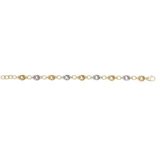 9ct Gold 2 Tone Knot Fancy Bracelet 