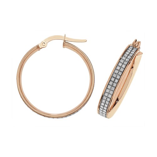 9ct Rose Gold Moondust Hoops ER1063R-