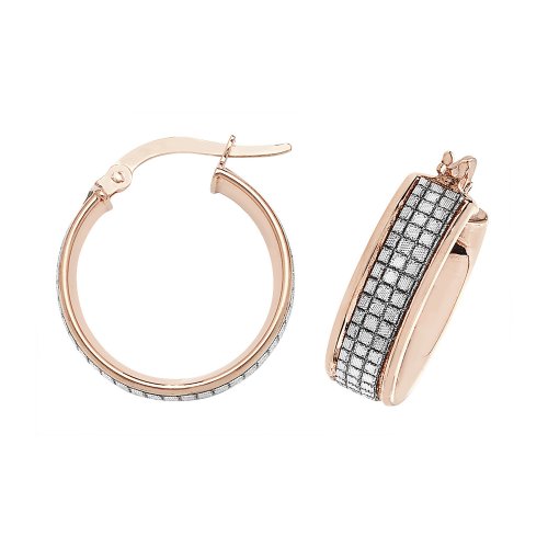 9ct Rose Gold Moondust Hoops ER1064R-
