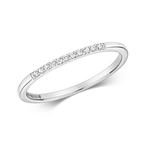 Diamond Grain Set Eternity Ring In 9ct White Gold 