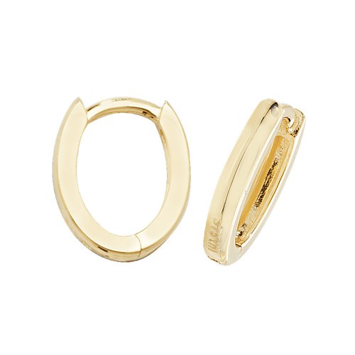 9ct Gold Hinged Oval Hoops 