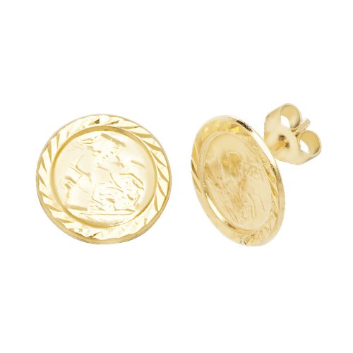 9ct Gold St Christopher Studs 