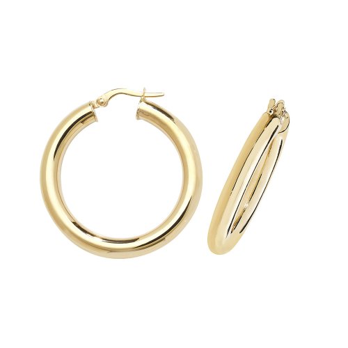 9ct Gold Tube Hoops ER1004-