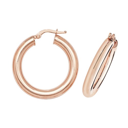 9ct Rose Gold Tube Hoops ER1004R-