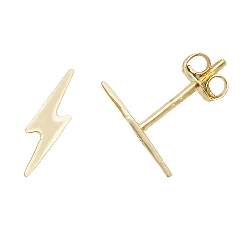 9ct Gold Lightning Bolt Studs 