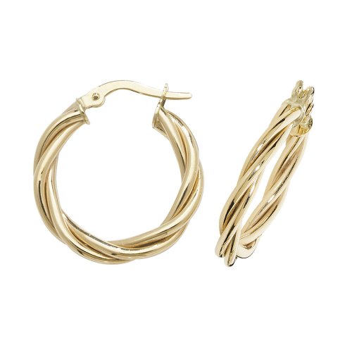 9ct Gold Twisted Hoops ER1006-
