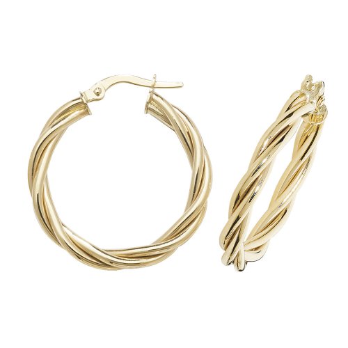 9ct Gold Twisted Hoops ER1006-