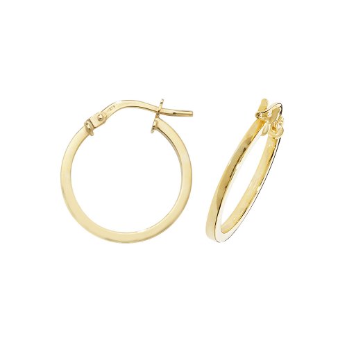 9ct Gold Square Hoops ER1007-
