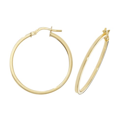 9ct Gold Square Hoops ER1007-