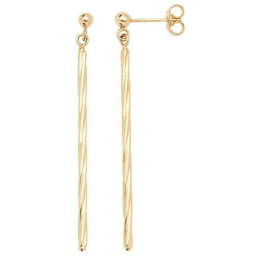 9ct Gold Twisted Bar Drops 