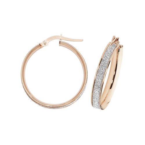9ct Rose Gold Moondust Hoops ER1023R-