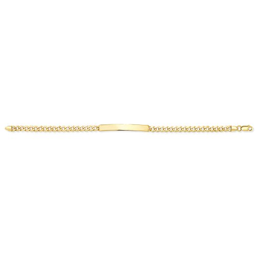 9ct Gold Curb Rectangular Id Plate Bracelet 