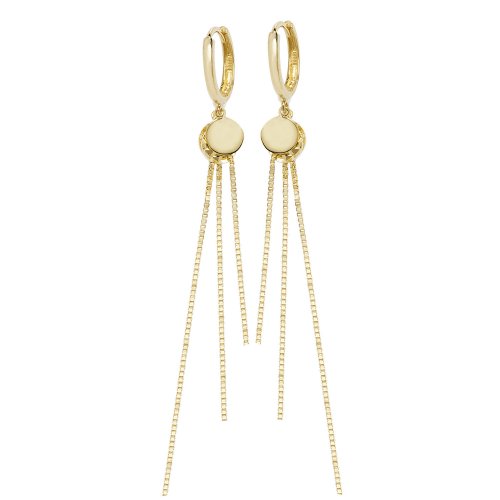 9ct Gold Disc And Tassel Drops 