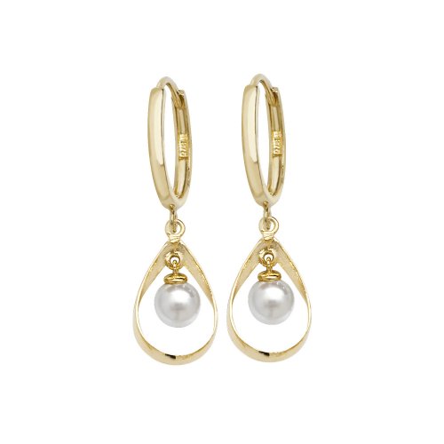 9ct Gold Teardrop Pearl Drops 
