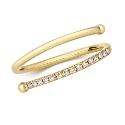 Diamond Spiral Ring In 18ct Gold 