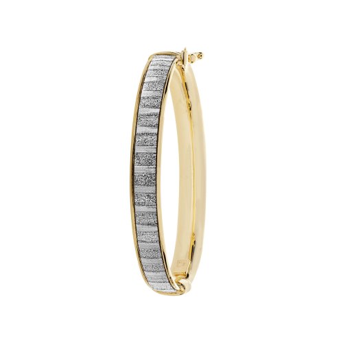 9ct Gold Babies' Moondust Hinged Bangle 