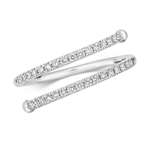Diamond Spiral Ring In 18ct White Gold 