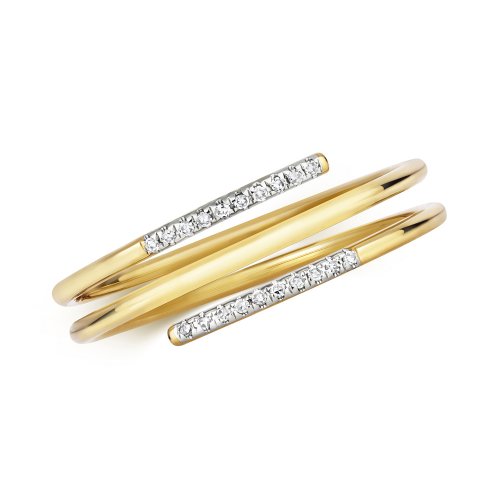 Diamond Spiral Ring In 9ct Gold 