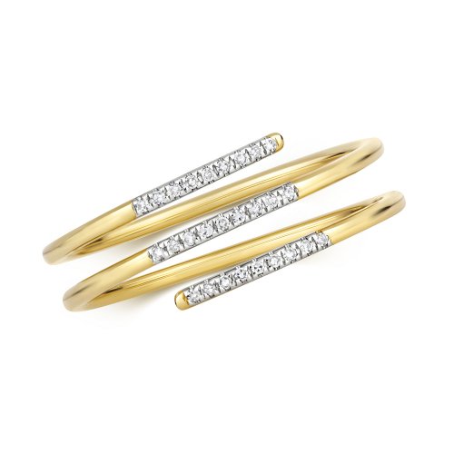 Diamond Spiral Ring In 9ct Gold 