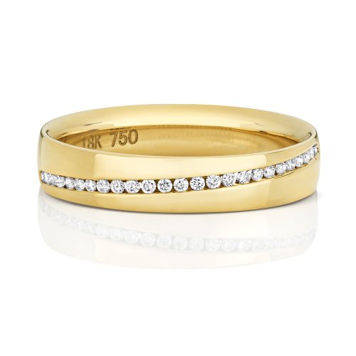 Diamond Channel Set Crossover Wedding Ring In 18ct Gold 