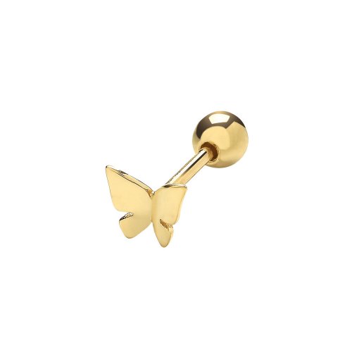 9ct Gold Butterfly Cartilage Stud 