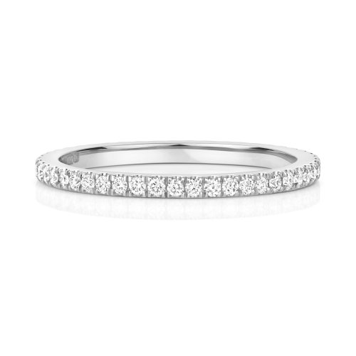 Diamond Cut Down Full Eternity Ring In 18ct White Gold 