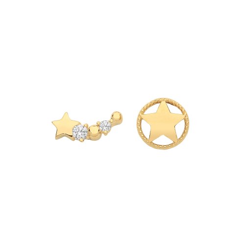 9ct Gold Cz Constellation Set Studs 