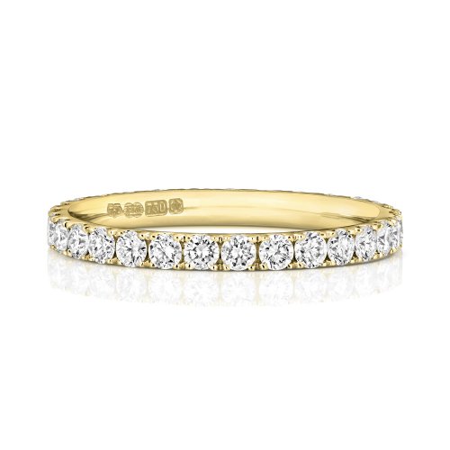 Diamond Cut Down Set Half Eternity Ring In 18ct Gold 