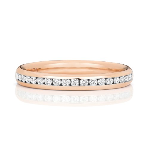 Diamond Channel Set Eternity Ring In 18ct Rose Gold 