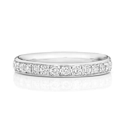 Diamond Grain Set Eternity Ring In 18ct White Gold 