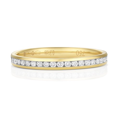 Diamond Channel Set Eternity Ring In 18ct Gold 