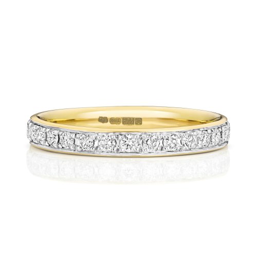 Diamond Grain Set Eternity Ring In 18ct Gold 