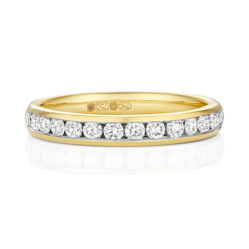 Diamond Channel Set Eternity Ring In 18ct Gold 